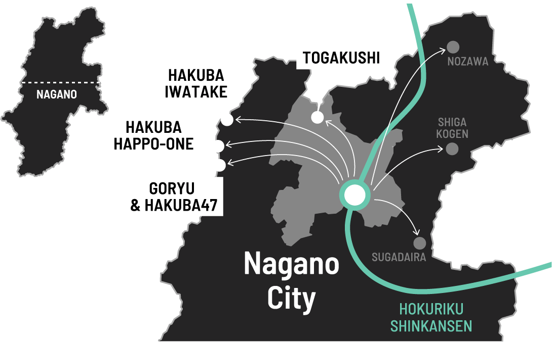 Nagano ski resort MAP